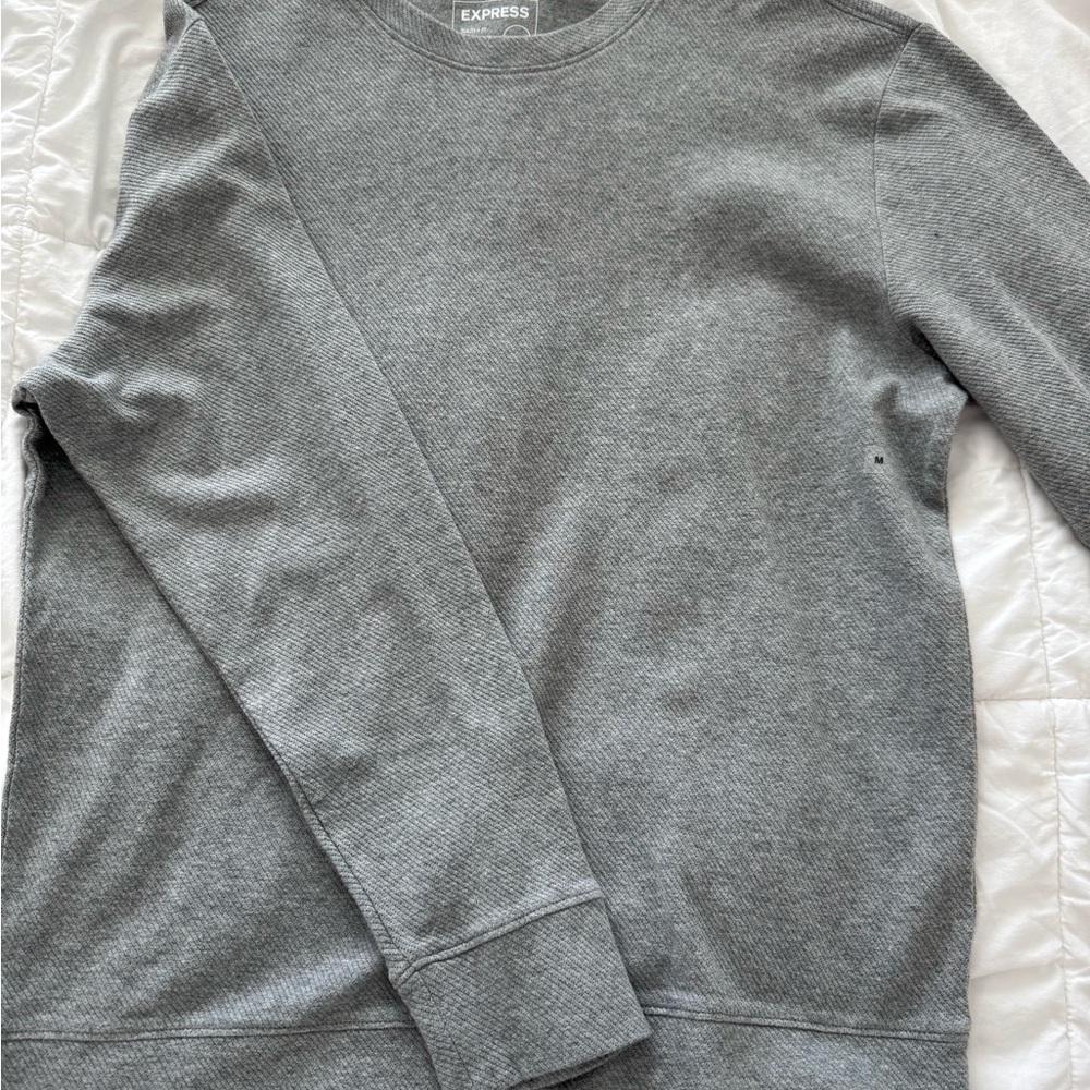 Express Gray Crewneck Sweater Knit Long Sleeve